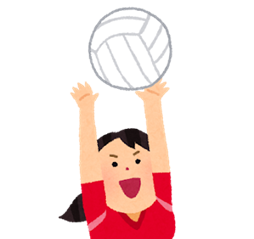 トスをする女性