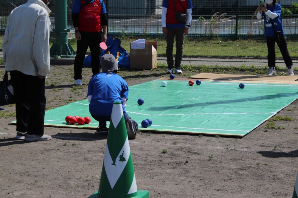 お楽しみコーナーでボッチャをやりました